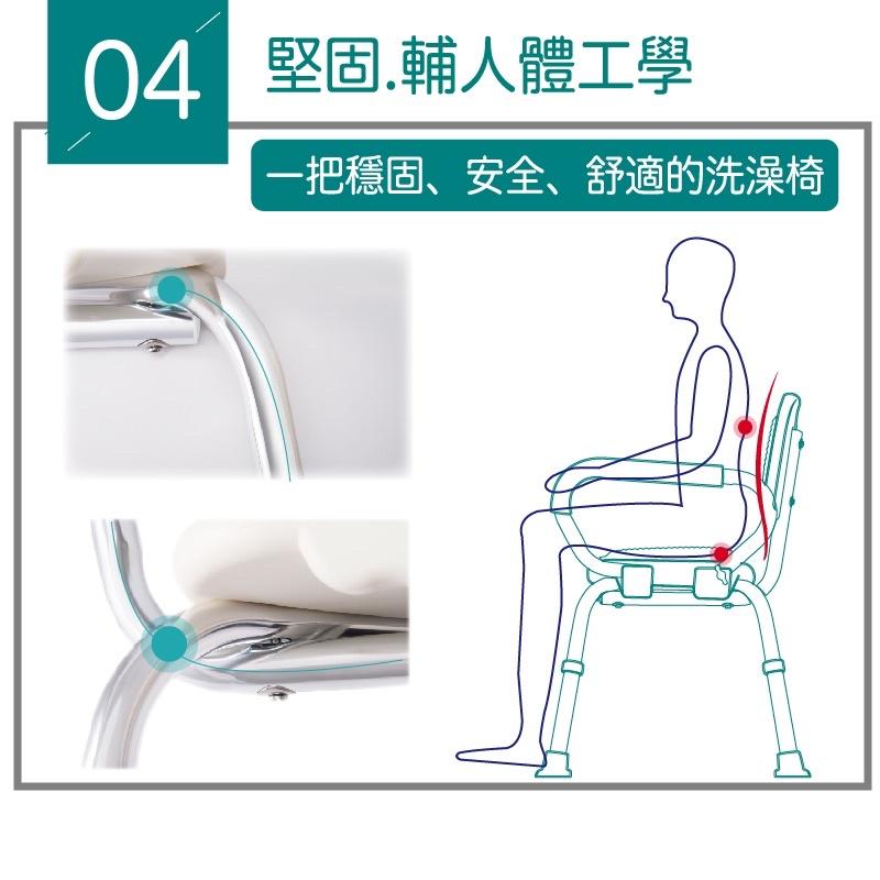 ❰免運❱ 三樂事 Sunlus 扶手收折式軟墊洗澡椅 沐浴椅 SP5605 鋁合金 可調高低 掀手 軟墊 輔具 補助-細節圖9