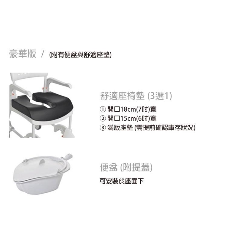 ❰免運❱ Etac Clean 益他如沐春風沐廁椅 白色/湖綠色 附輪 沐浴椅 洗澡椅 便盆椅 銀髮輔具-細節圖4