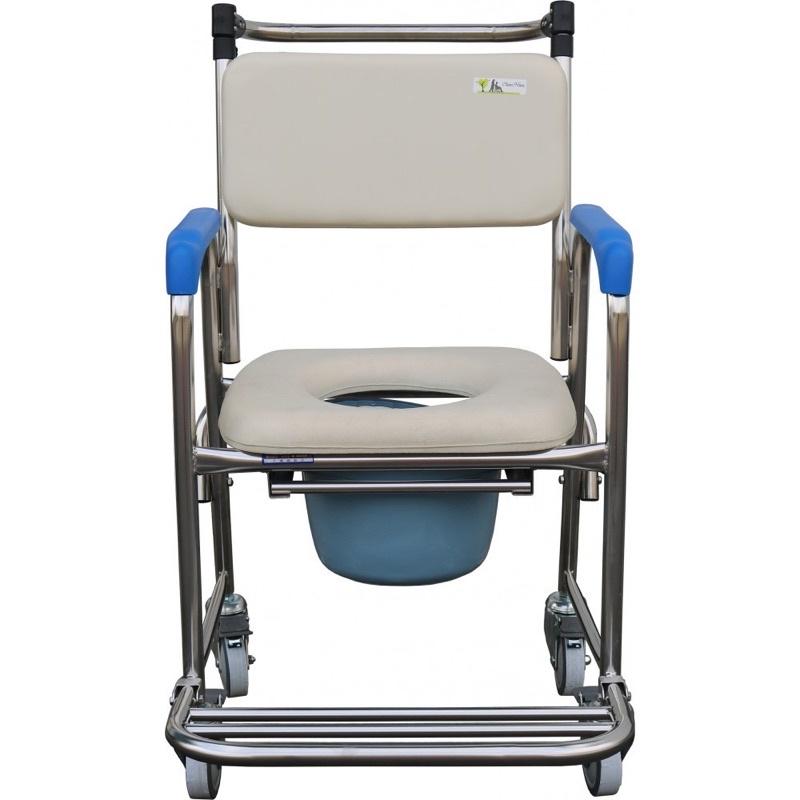 ❰免運❱ 杏華 ST020-23B 不鏽鋼 附輪便器椅 不鏽鋼 便盆椅 洗澡椅 沐浴椅 銀髮 輔具 不銹鋼-細節圖2