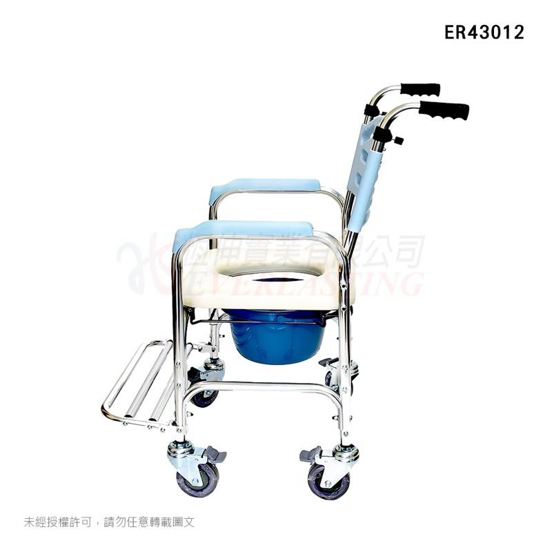 ❰免運❱ 恆伸 ER43012 鋁合金有輪固定便椅-大背 台灣製造 便盆椅 有輪便盆椅 固定式 便器椅 銀髮輔具-細節圖2