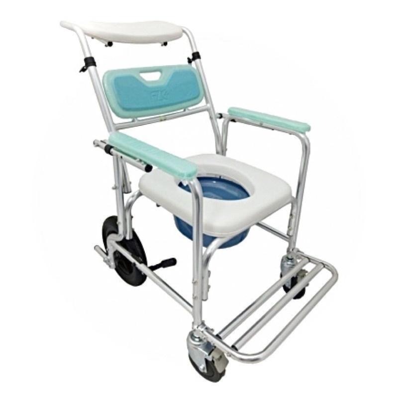 ❰免運❱ 富士康 半躺便椅 FZK-4351 鋁合金 便盆椅 12吋 加大後輪 沐浴椅 FZK 躺-細節圖5
