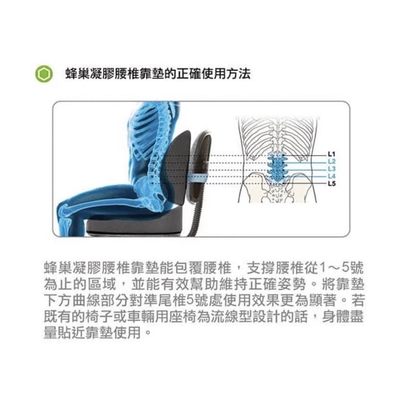 ❰免運❱ 倍力舒 Balance 蜂巢凝膠腰椎靠墊 凝膠坐墊 背靠 背墊 抗菌透氣 通用款 輕量化-細節圖5