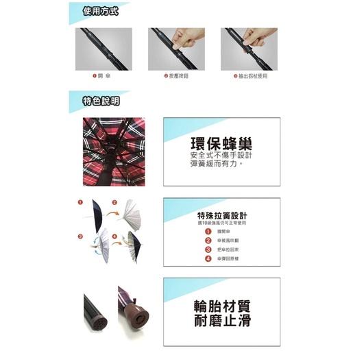 ❰免運❱ 分離式防風手杖傘 台灣製 拐杖 健行杖 登山杖 雨傘拐 反光抗UV 經典 防風 柺杖 手杖-細節圖3