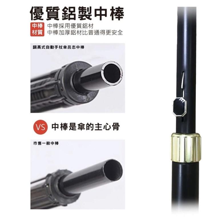 ❰滿額折❱ 調高式自動手杖傘 雨傘拐 反光抗UV 可調高低 手杖 拐杖 柺杖 雨傘 止滑-細節圖6