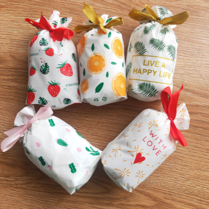【平價用品】 禮物袋 束口袋 抽繩袋 烘焙食品包裝袋 禮物包裝袋 點心分裝袋 蝴蝶結束口袋 手工餅乾袋 糖果袋節 包裝袋-細節圖2