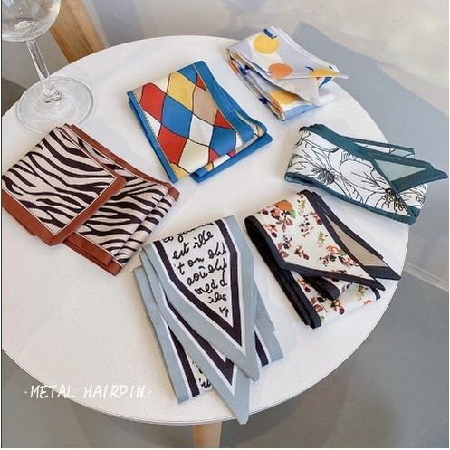 【平價用品】 圍巾 脖圍 絲巾 髮帶 包包絲巾 綁包絲巾 法式復古長絲帶 領巾 髮飾 絲帶 頭巾 綁包手把絲巾 法式絲巾-細節圖2