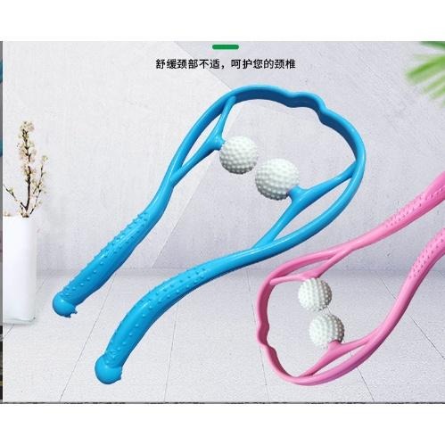 【平價用品】 脖子按摩器 頸椎按摩器 舒緩按摩器 頸部按摩器 U型按摩夾 頸部舒緩 U型揉捏夾 U型手動滾輪-細節圖3