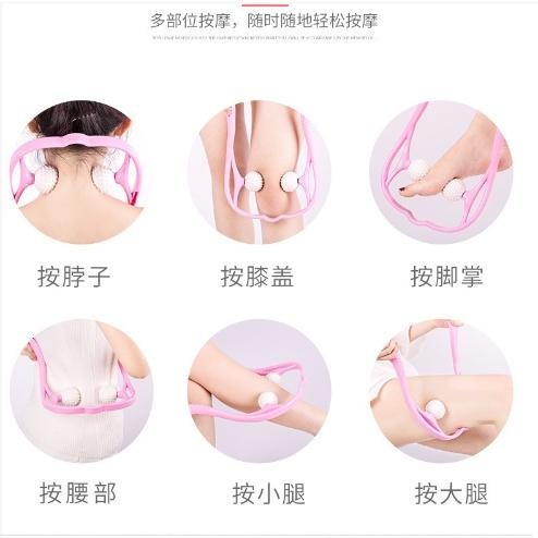 【平價用品】 脖子按摩器 頸椎按摩器 舒緩按摩器 頸部按摩器 U型按摩夾 頸部舒緩 U型揉捏夾 U型手動滾輪-細節圖4