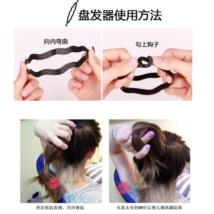 【平價用品】 編髮4件組 盤髮針 穿髮棒 整髮器 編髮造型工具 紮辮子 穿髮針 盤髮器 編髮神器 花樣拉髮針 懶人編髮器-細節圖5