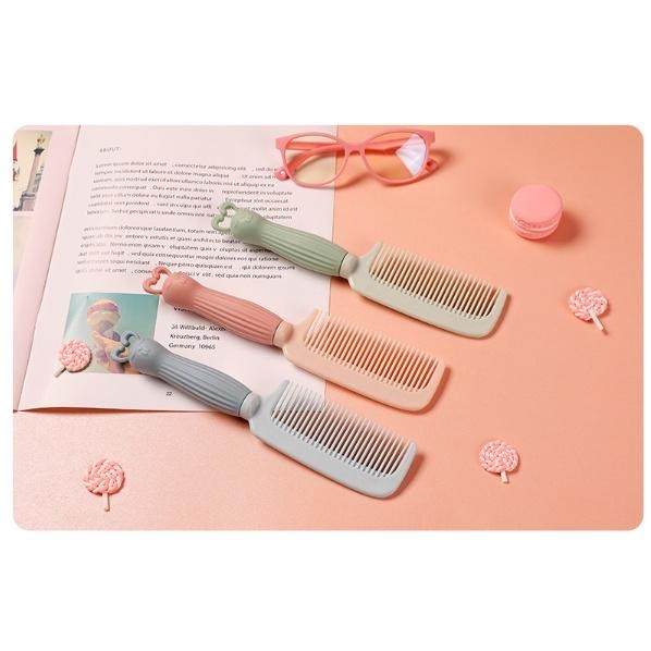 【平價用品】 造型梳 頭髮梳 梳子 扁梳 髮梳 兔子造型 軟萌兔 兔兔梳 硅膠梳 可愛梳子 頭皮舒壓 不傷髮 隨身梳-細節圖4