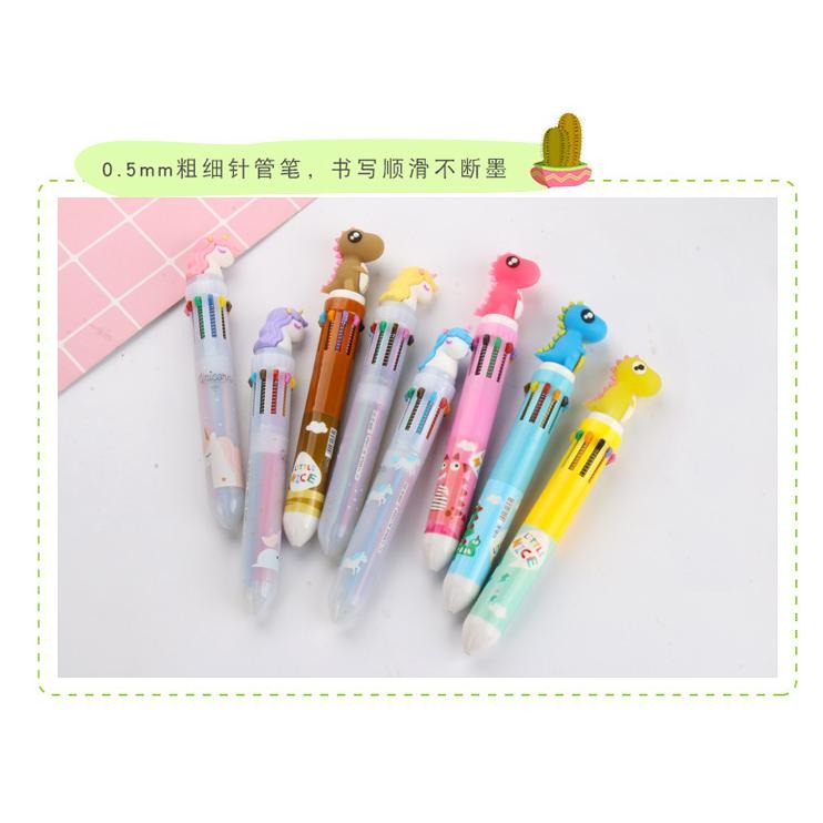 【平價用品】 10色原子筆 10色圓珠筆 10色筆 原子筆 中性筆 按壓原子筆 手帳筆 多色筆 針管筆 0.5 重點筆-細節圖3