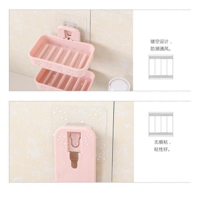 【平價用品】 雙層 肥皂盒 肥皂架 香皂盒 瀝水肥皂架 置物架 肥皂 香皂架 無痕 雙層瀝水肥皂 北歐風 簡約 收納架-細節圖3