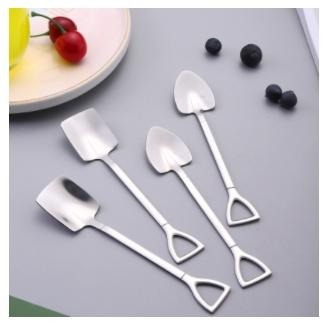 【平價用品】 湯匙 鐵鍬勺子 鐵鍬湯匙 湯勺 鐵鏟  吃西瓜神器 冰淇淋 甜點 網紅 餐具 蛋糕 創意 不鏽鋼 水果-細節圖3