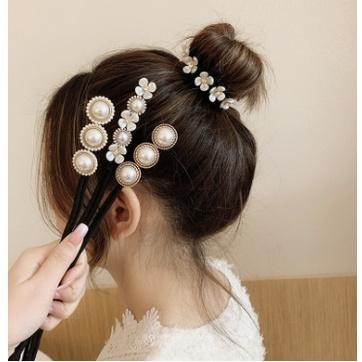 【平價用品】 盤髮神器 盤髮器 丸子頭 包子頭 包包頭 包頭 復古風 盤髮杆 珍珠髮飾 綁包頭 法式盤髮 韓式盤髮器-細節圖3