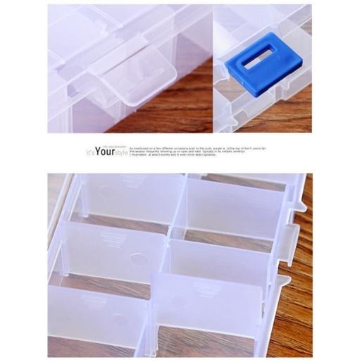 【平價用品】 透明收納盒 10格 首飾盒鉛筆盒 收納 飾品盒 藥品盒 髮圈 耳環 項鍊 外出 收納盒 簡約 居家-細節圖2
