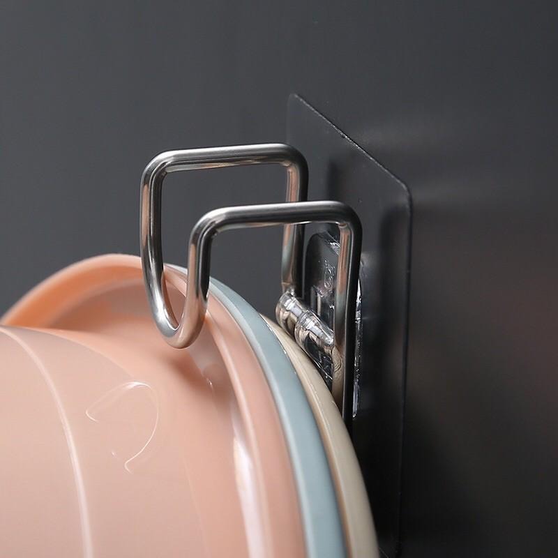 【平價用品】 臉盆掛鉤 掛勾 黏勾 掛鉤 掛鈎 臉盆掛鈎 掛架 浴室掛鈎 黏貼式 臉盆 臉盆勾 多功能 不鏽鋼 包包收納-細節圖2