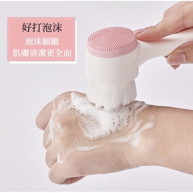 【平價用品】 雙面軟毛洗臉刷  3D雙面洗臉刷 矽膠洗臉刷 洗臉機 洗臉 潔面刷 洗臉器 洗臉神器 毛孔清潔 洗臉按摩-細節圖3