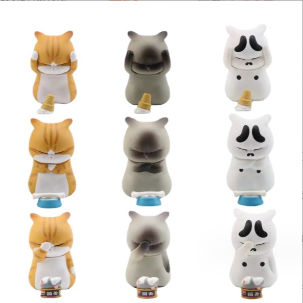 【平價用品】 煩惱小貓 發惱小貓 苦惱貓 貓咪手辦 喵星人公仔 貓咪擺件 Q版公仔 貓咪公仔 娃娃機 扭蛋 擺件 貓鈴鐺-細節圖2