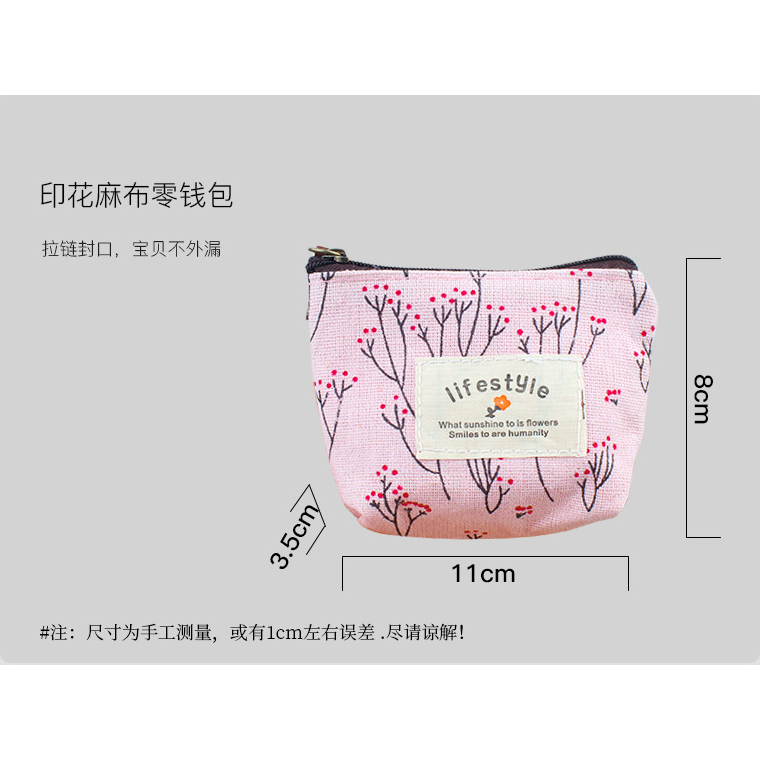 【平價用品】小碎花零錢包 短包 迷你卡通帆布包 拉鍊小零錢包 帆布硬幣包 藝布零錢包 兒童零錢包 錢包 鑰匙包 零錢包-細節圖2