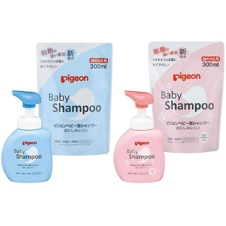 日本原裝 Pigeon 貝親 泡沫沐浴露 泡沫洗髮精 嬰兒 幼兒 罐裝 補充包 沐浴乳 洗髮乳-細節圖2
