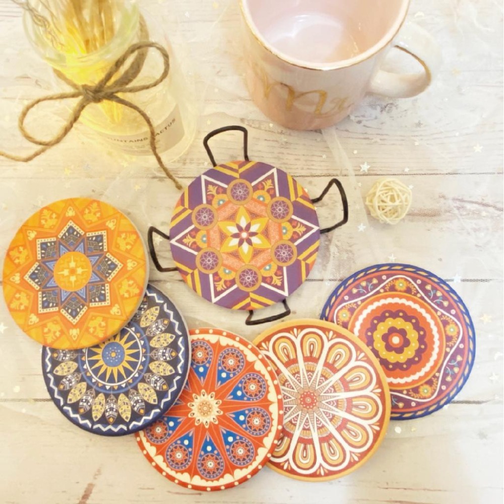 【台灣現貨】杯墊 珪藻土杯墊 珪藻土 超吸水 矽藻土杯墊 吸水杯墊 北歐風杯墊 硅藻土杯墊 歐式簡約杯墊 咖啡杯墊-細節圖3