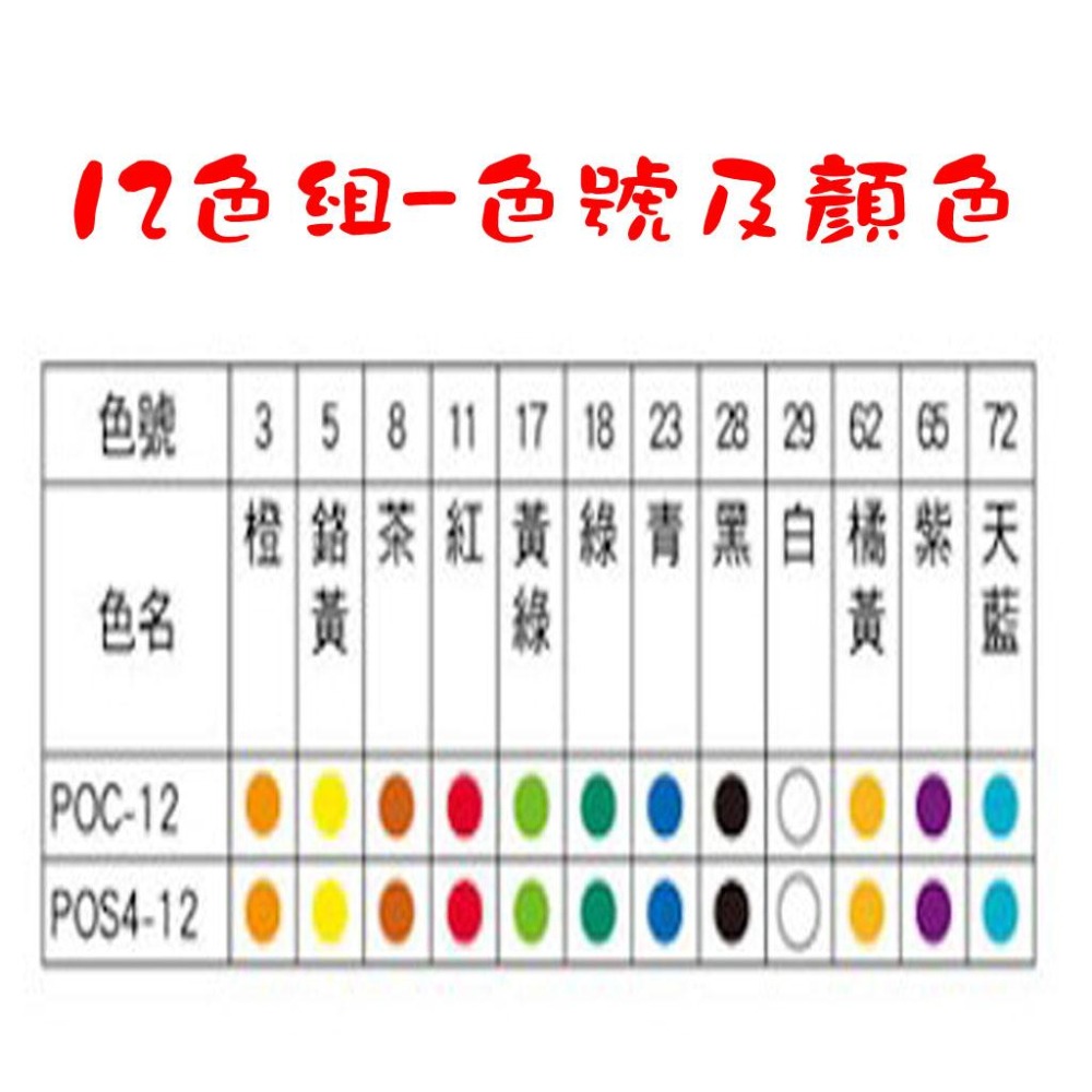 【飛龍】Pentel 廣告顏料 30CC-12色組  12cc -12色組 顏料 繪畫 美術 廣告 也可當水彩使用喔-細節圖5