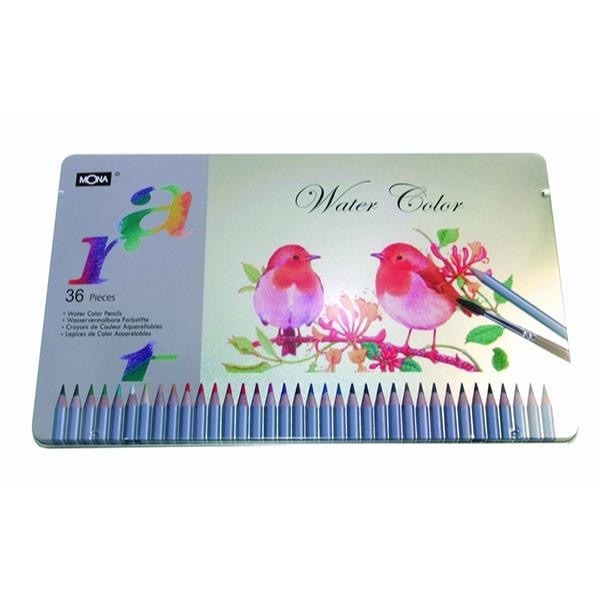 色鉛筆 水性色鉛筆 MONA 鐵盒裝12色/24 /36 /48色組 水性  #70506 可用水彩筆加水加以渲染-細節圖8