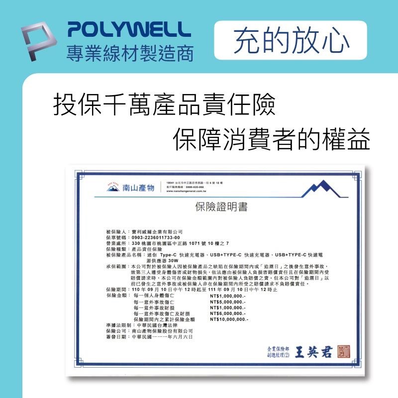 【台灣現貨】 充電器 快充頭 POLYWELL PD雙孔快充 30W TypeA+C 豆腐頭 適用 iPhone 快充-細節圖7