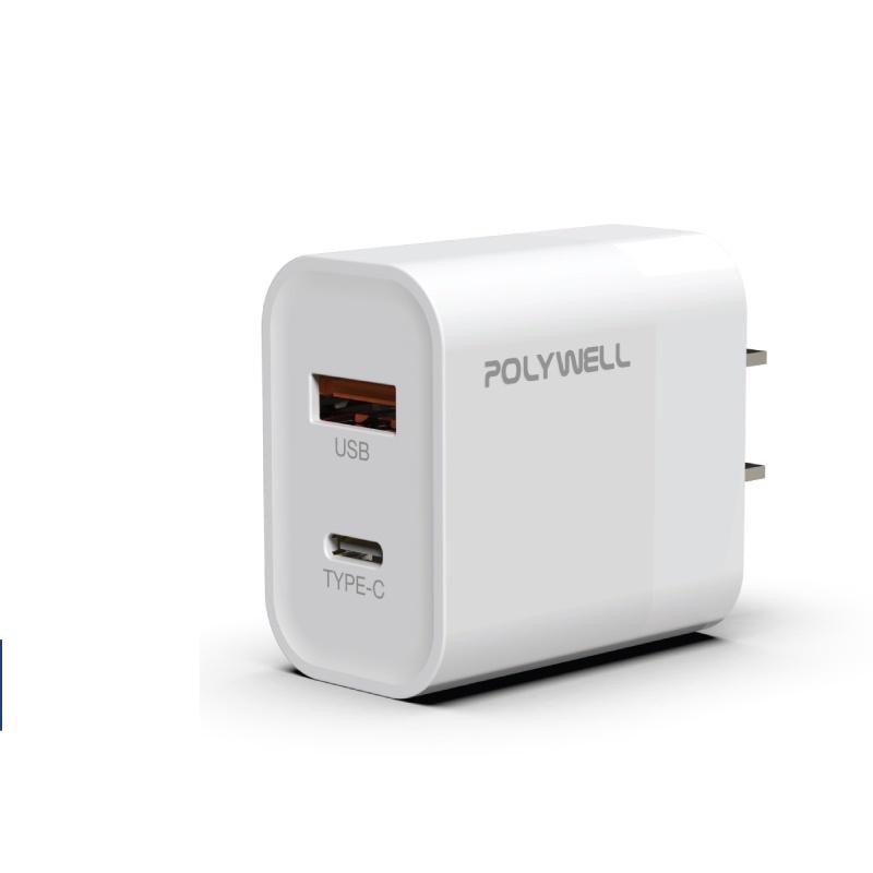 【台灣現貨】 充電器 快充頭 POLYWELL PD雙孔快充 30W TypeA+C 豆腐頭 適用 iPhone 快充-細節圖8