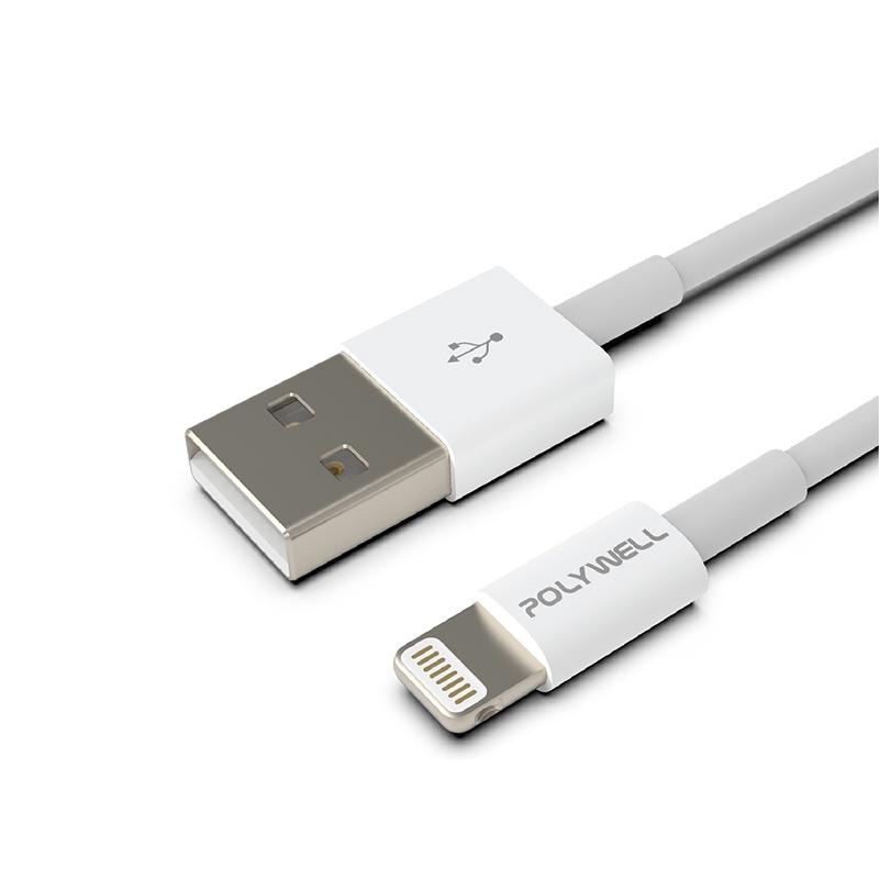 【台灣現貨】 充電線 Type-A to Lightning POLYWELL 3A充電線 1米 / 2米 適用蘋果-細節圖2