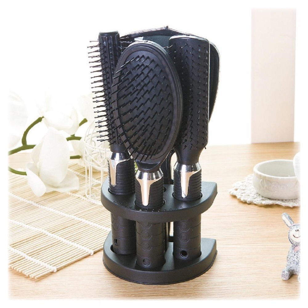 梳子 按摩梳 氣墊梳 時尚鏡梳五件組 圆滚筒梳 造型捲髮梳 大齒梳 氣墊梳 按摩梳子 髮梳 氣囊梳 頭皮按摩梳 按摩頭皮-細節圖8