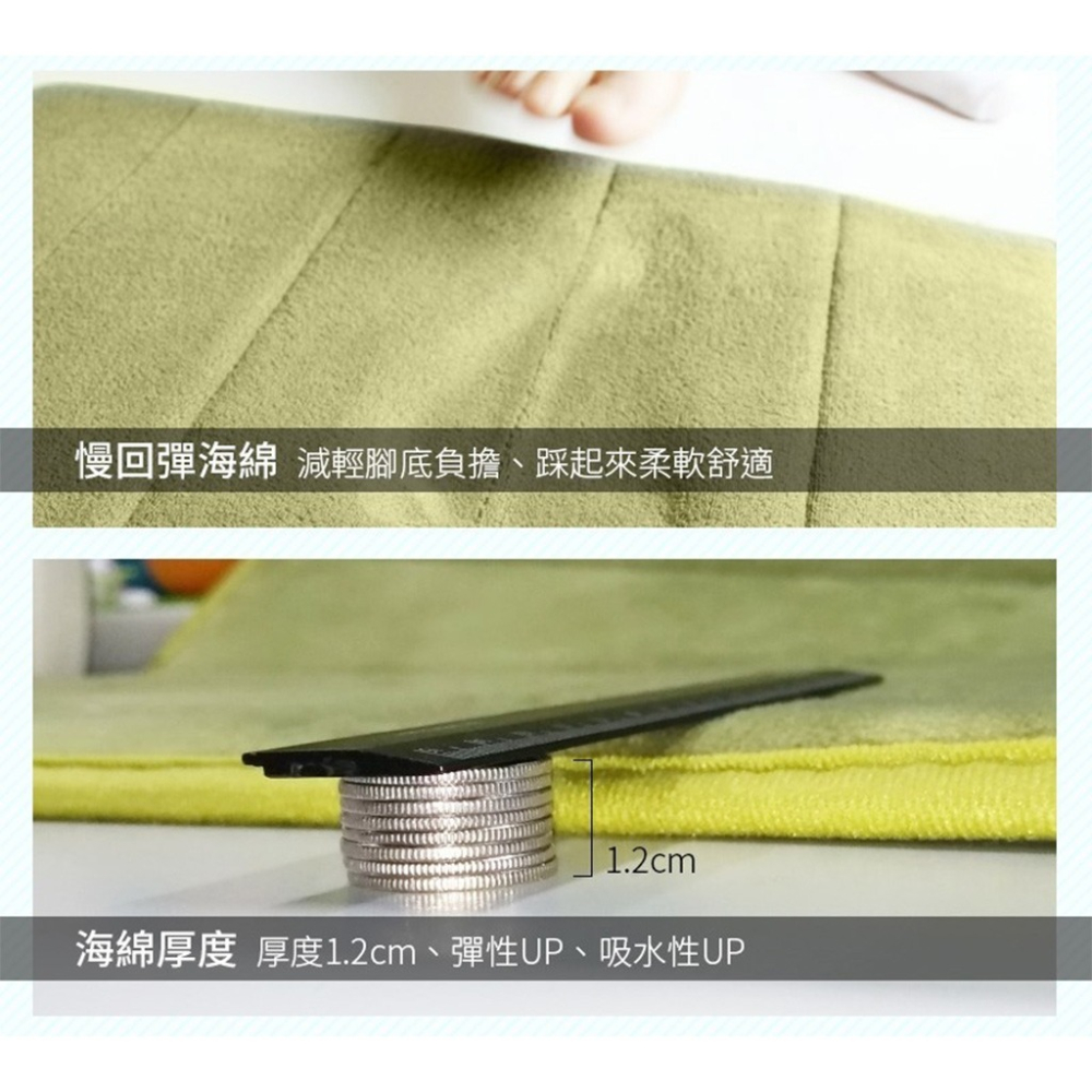 【現貨🔥加厚可機洗🔥】珊瑚絨地墊 記憶地墊 腳踏墊 防滑墊腳踏墊 浴室腳踏墊 吸水地墊 臥室地墊 記憶棉吸水地墊-細節圖6