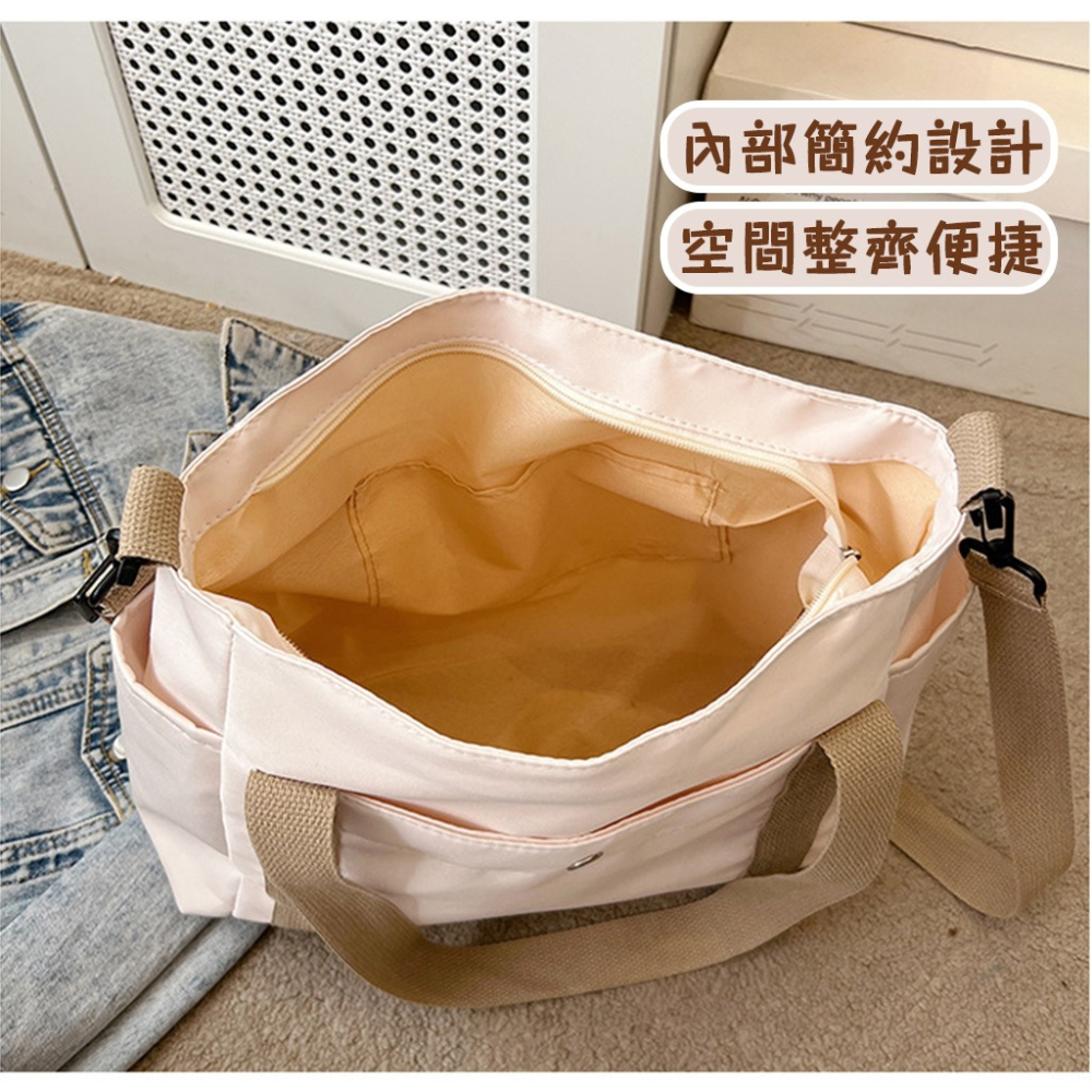 【台灣現貨🔥防水加厚🔥】 托特包 新款大容量托特包 手提袋 尼龍托特包 防潑水 側背包 斜挎包 女生斜背包 肩背包-細節圖7