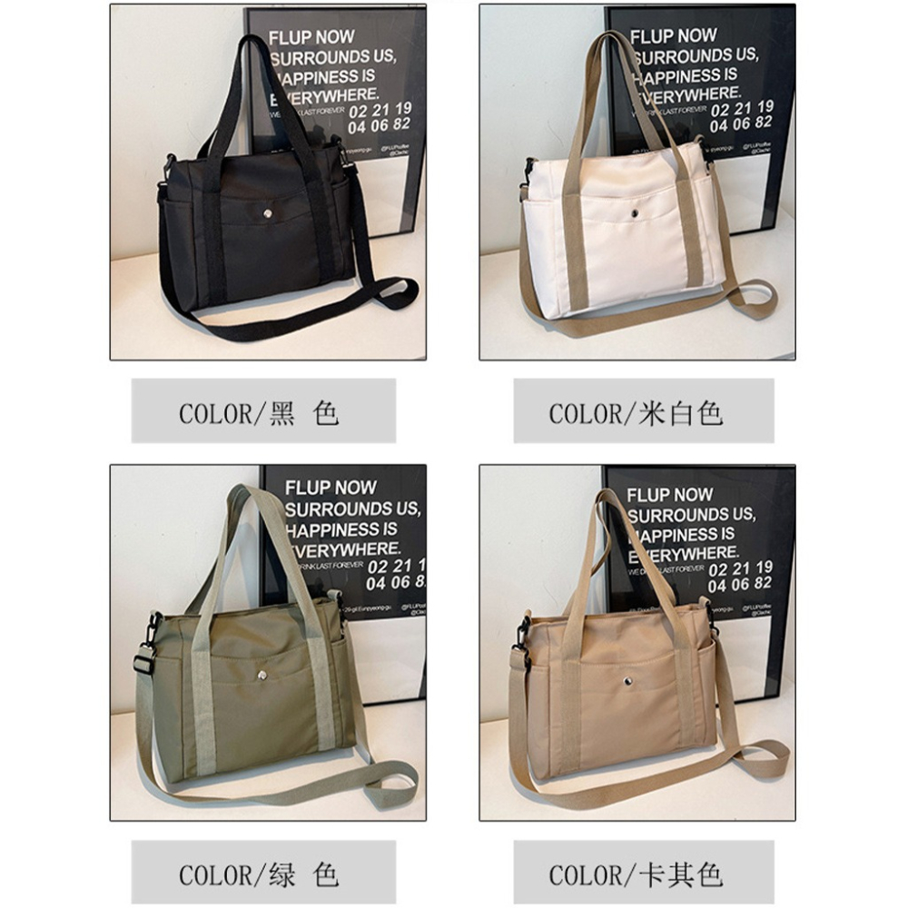 【台灣現貨🔥防水加厚🔥】 托特包 新款大容量托特包 手提袋 尼龍托特包 防潑水 側背包 斜挎包 女生斜背包 肩背包-細節圖8