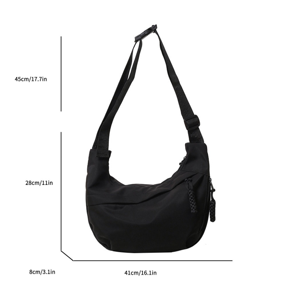 【台灣現貨🔥防潑水🔥】 餃子包 韓版斜挎餃子包 大容量側背包 馬鞍包 肩背包 女生包包 月亮包 百搭女包 斜挎包-細節圖9