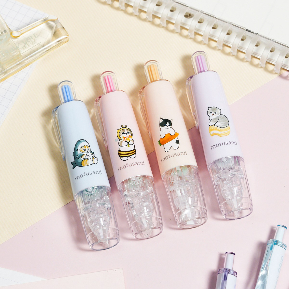 【台灣現貨】 修正帶 貓福珊迪 日本 mofusand 歐文 聯名限量版 Oval 鯊魚貓 紅蘿蔔貓 蜜蜂貓 馬卡龍貓-細節圖2