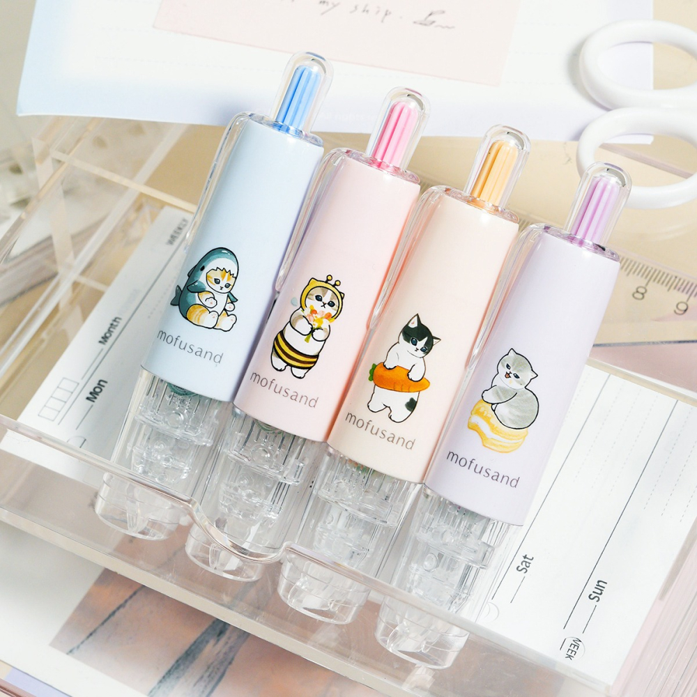 【台灣現貨】 修正帶 貓福珊迪 日本 mofusand 歐文 聯名限量版 Oval 鯊魚貓 紅蘿蔔貓 蜜蜂貓 馬卡龍貓-細節圖3