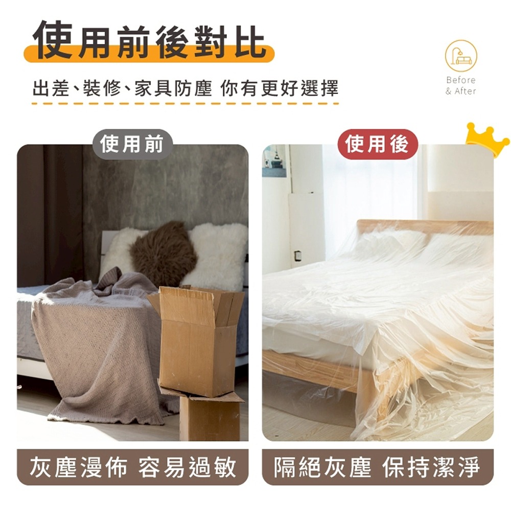 防塵罩 家具防塵套 加厚加長款 多功能防塵罩 防塵布 防塵膜 沙發防塵套 傢俱防塵套 施工防塵 家用防塵 防水布-細節圖2