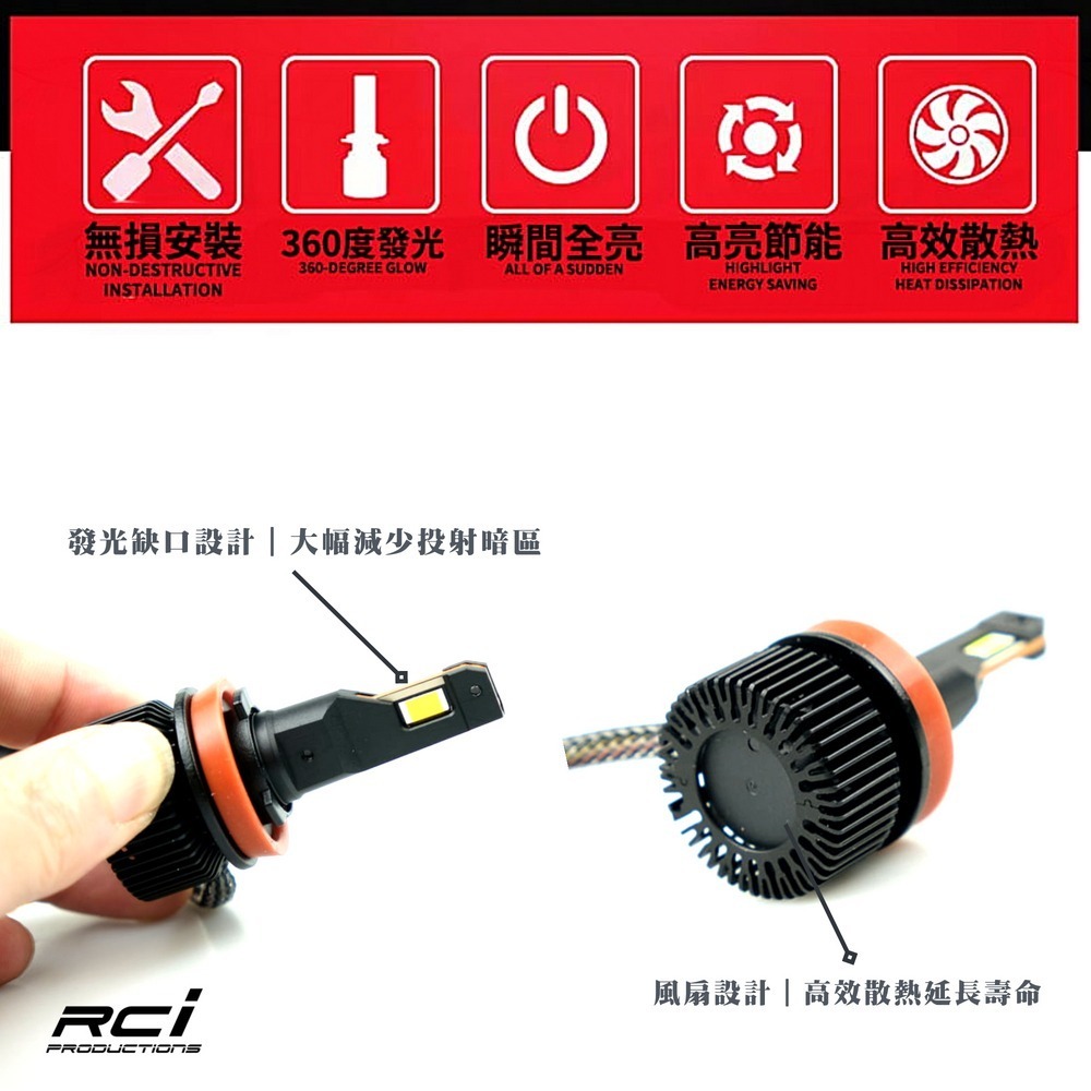 RCI 新款 汽機車 M4 LED大燈  H1 H7 H11 9005 9006 9012 一年保固 超越HID亮度-細節圖2