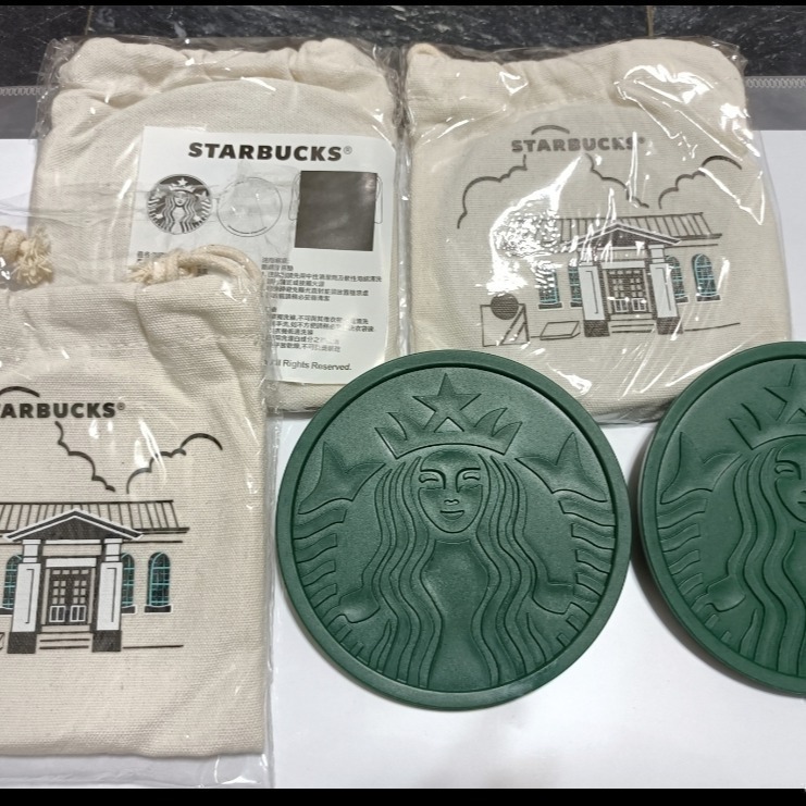 星巴克台南文創，星巴克星復古條紋網布隨行杯袋，星巴克星復古條紋網布提袋，星巴克咖啡渣杯墊，星巴克零錢包，星巴克提袋-細節圖4
