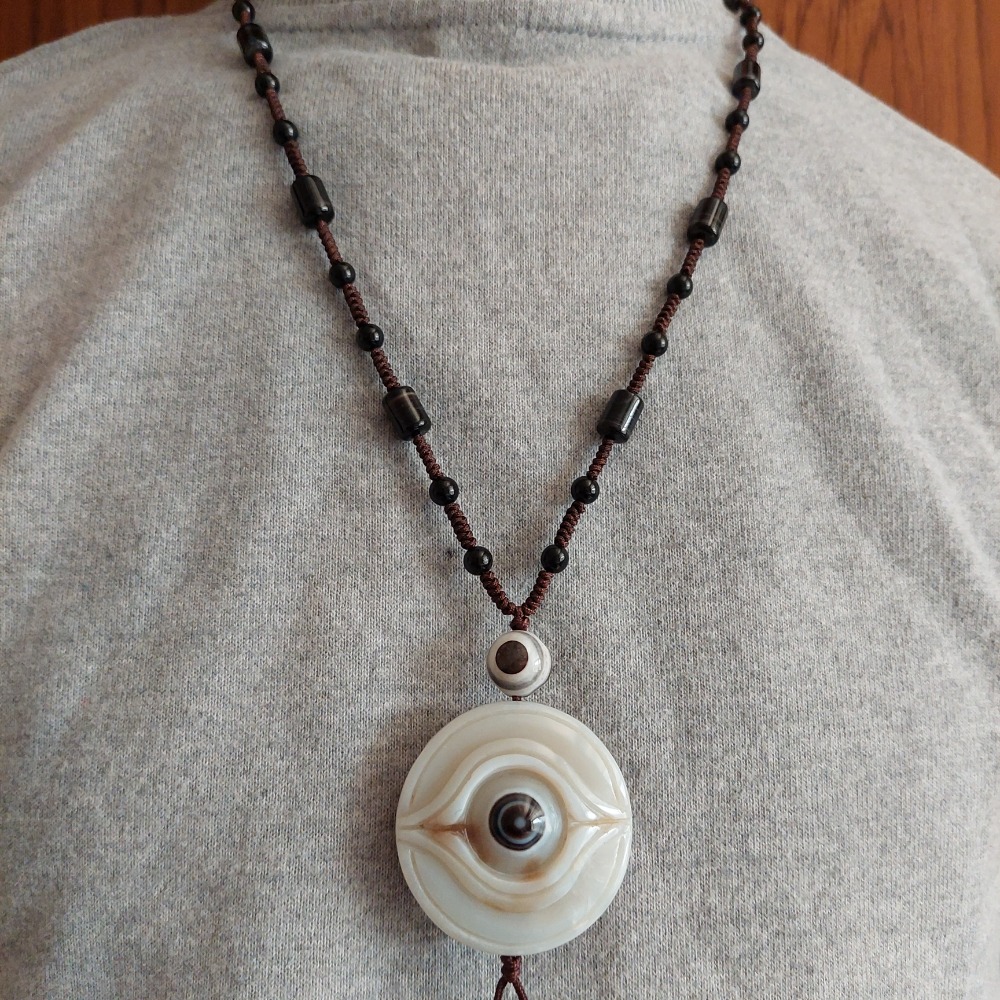 【天珠小舖】白玉劍獅天眼石項鍊-細節圖8