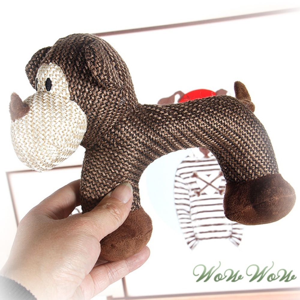 【台灣出貨】❤寵物玩具 棉麻發聲玩具 磨牙玩具 耐磨耐咬 毛絨玩具 發聲玩具 啃咬玩具 可愛動物 狗玩具【WOWWOW】-細節圖6