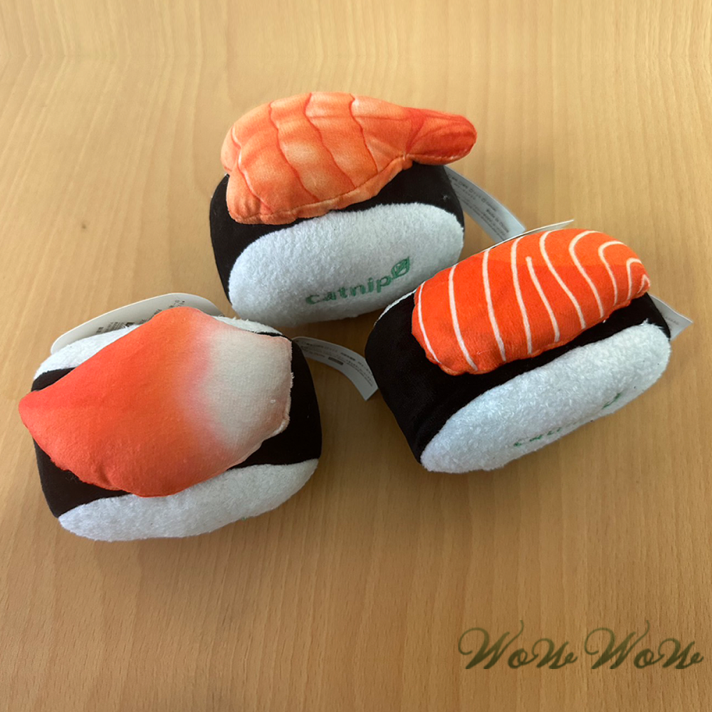 【台灣出貨】❤寵物玩具 毛絨紫菜壽司 Aduck貓玩具 貓薄荷 發聲玩具 逗貓玩具 絨毛玩具 貓咪玩具 【WOWWOW】-細節圖8