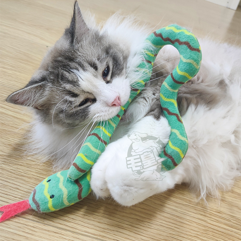 【毛皇上】貪食蛇 貓薄荷毛絨蛇 毛絨蛇 貓草蛇 逗貓玩具 磨牙玩具 絨毛玩具 貓玩具-細節圖6