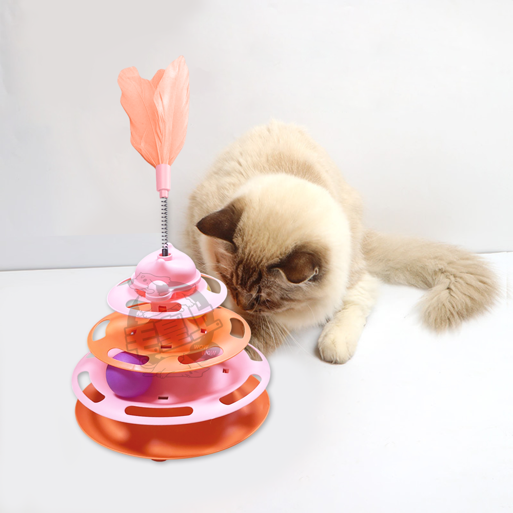 【毛皇上】❤貓轉盤 旋轉風車軌道盤 四層軌道貓轉盤 自嗨玩具 貓玩具-細節圖7
