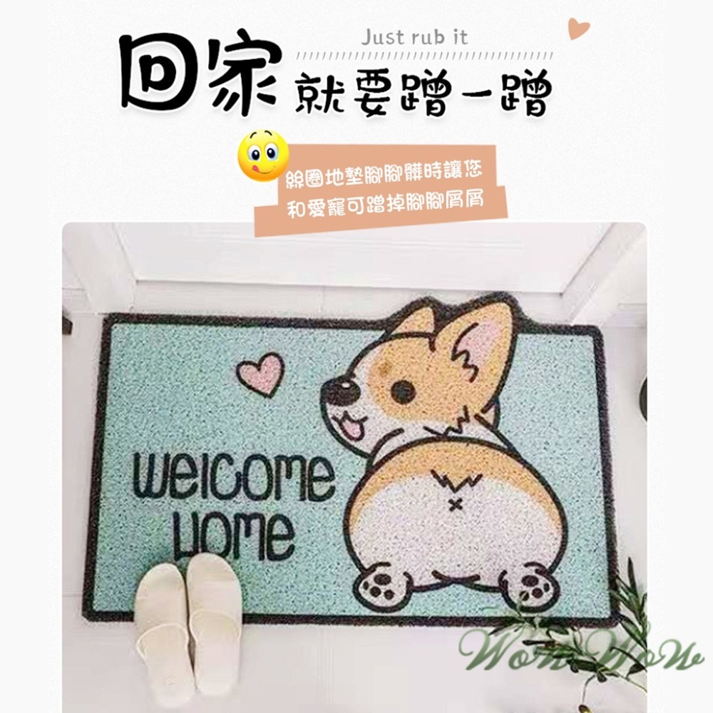 【台灣出貨】❤寵物周邊 絲圈地墊 刮泥地墊 玄關地墊 門口地墊 寵物造型地墊 浴室地墊 防滑地墊 地墊 【WOWWOW】-細節圖2