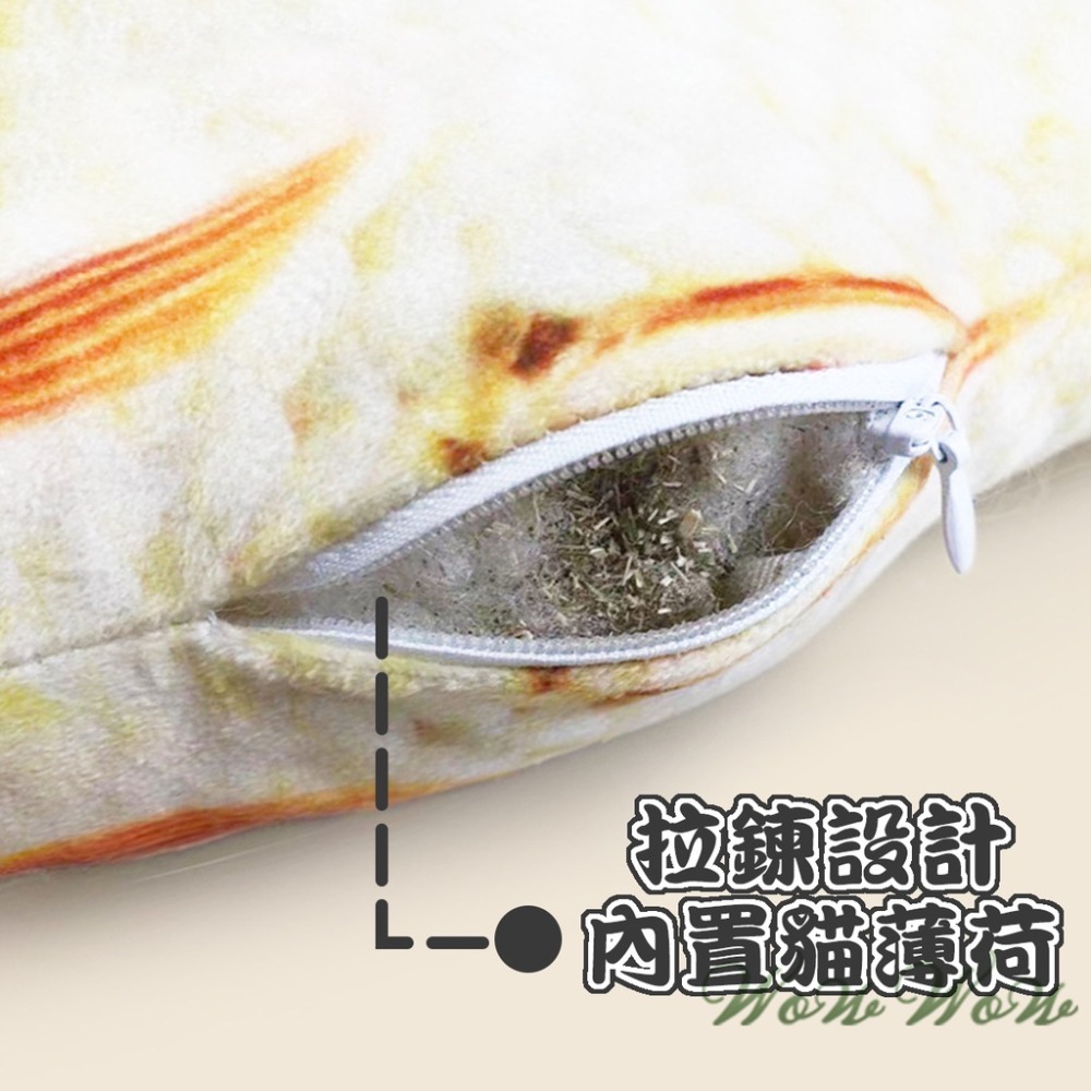 【台灣出貨】❤寵物玩具(30CM)仿真魚 貓玩具 拉鍊式含貓薄荷 貓抱枕 貓草魚 貓咪玩具 寵物玩具【WOWWOW】-細節圖3