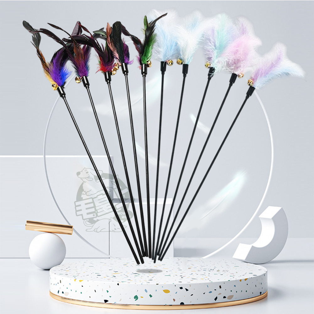 【毛皇上】羽毛逗貓棒 50CM 彩色/馬卡龍色 逗貓棒 貓玩具 逗貓 貓咪玩具-細節圖5