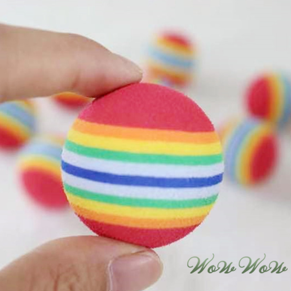 【毛皇上】❤寵物玩具 彩虹逗貓球 彩虹球 EVA發泡材質 超Q逗貓球  玩具球 貓咪玩具 貓玩具【WOWWOW】-細節圖4