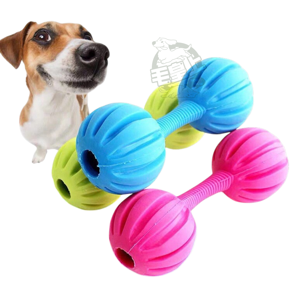 【毛皇上】橡膠槓鈴 寵物發聲玩具 鈴鐺玩具 狗狗潔牙 橡膠玩具 狗狗玩具-細節圖5